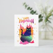 Happy Halloween Cat Vinsant Briefkaart (Staand voorkant)