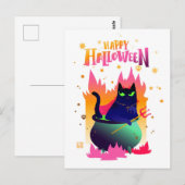 Happy Halloween Cat Vinsant Briefkaart (Voorkant / Achterkant)