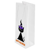 Happy {halloween} Cat Wijn Cadeautas (Achterkant Gekanteld)