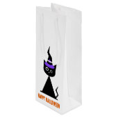 Happy {halloween} Cat Wijn Cadeautas (Voorkant Gekanteld)