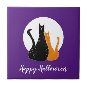 Happy Halloween Cats Full Moon Tegeltje