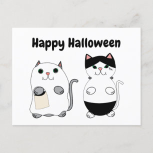 Happy Halloween Cats Ghost Monster personaliseren Briefkaart