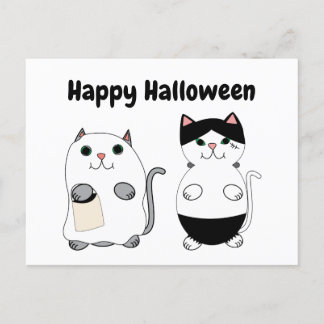 Happy Halloween Cats Ghost Monster personaliseren Briefkaart