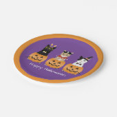 Happy Halloween Cats Jack O Lantern Papieren Bordje (Gekanteld)