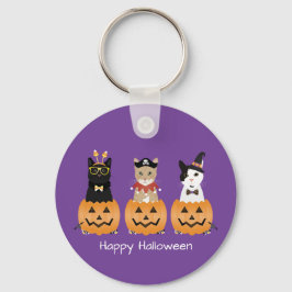 Happy Halloween Cats Jack O Lantern Sleutelhanger
