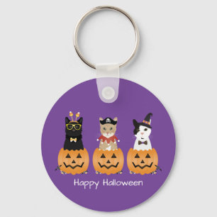 Happy Halloween Cats Jack O Lantern Sleutelhanger