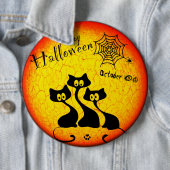 Happy Halloween Cats Round Button (In situ)