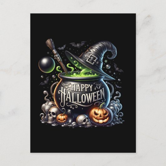 Happy Halloween Cauldron Briefkaart Invitation Kaa (Voorkant)