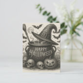 Happy Halloween Cauldron Invitation Briefkaart (Staand voorkant)