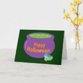 Happy Halloween Cauldron Kaart (Gele Bloem)