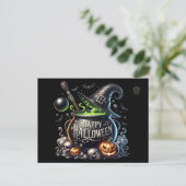 Happy Halloween Cauldron Uitnodiging (Staand voorkant)