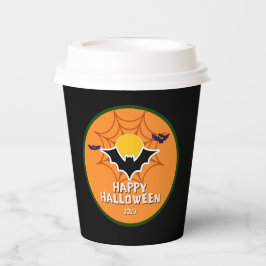 Happy Halloween cercle stickers & labels Papieren Bekers