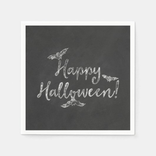 Happy Halloween Chalkboard Chalk Holiday Party Servetten (Voorkant)