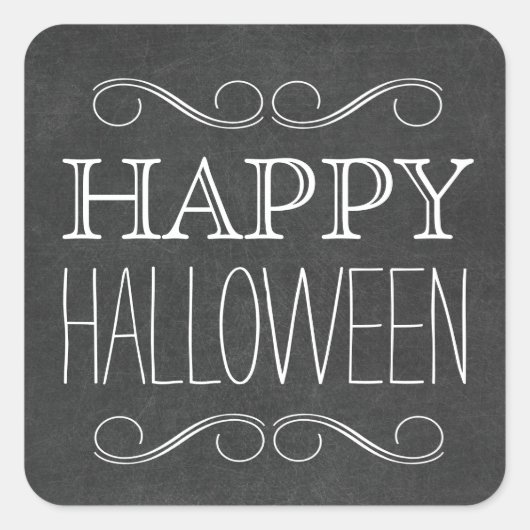 Happy Halloween Chalkboard Typografie Stickers (Voorkant)