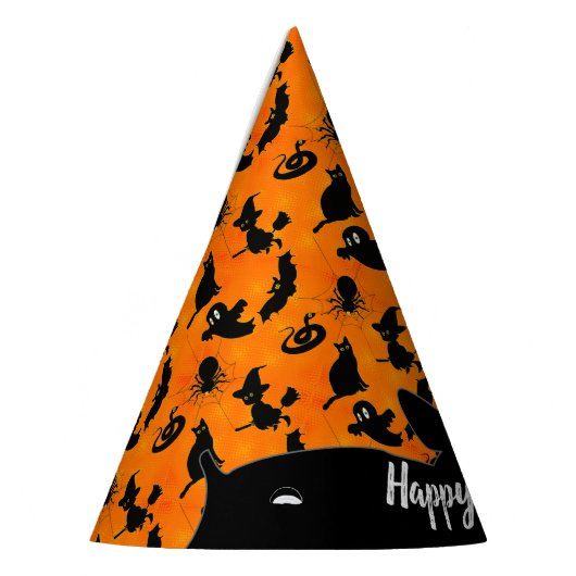 Happy Halloween Characters Silhouette Party Feesthoedjes (Links)