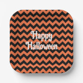 Happy Halloween chevron streep kinder partij Papieren Bordje (Voorkant)