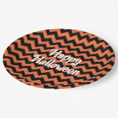 Happy Halloween chevron streep kinder partij Papieren Bordje (Gekanteld)
