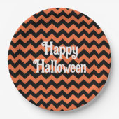 Happy Halloween chevron streep kinder partij Papieren Bordje (Voorkant)