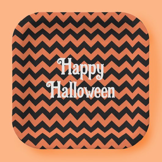 Happy Halloween chevron streep kinder partij Papieren Bordje