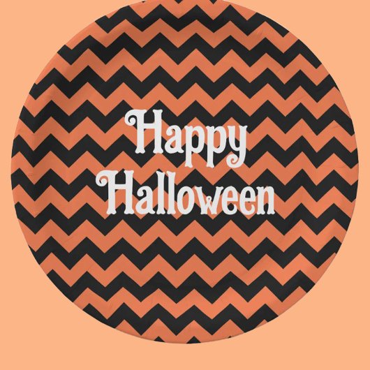 Happy Halloween chevron streep kinder partij Papieren Bordje