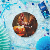 Happy Halloween Chicken Rooster Pumpkin Boerderij Papieren Bordje (Feest)