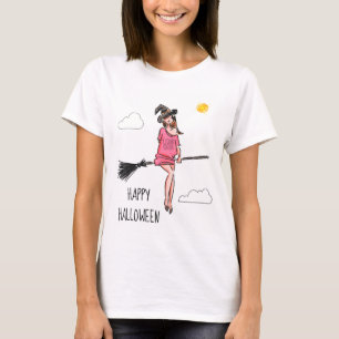 Happy Halloween Cloud Surfing grappig aanpasbaar T-shirt