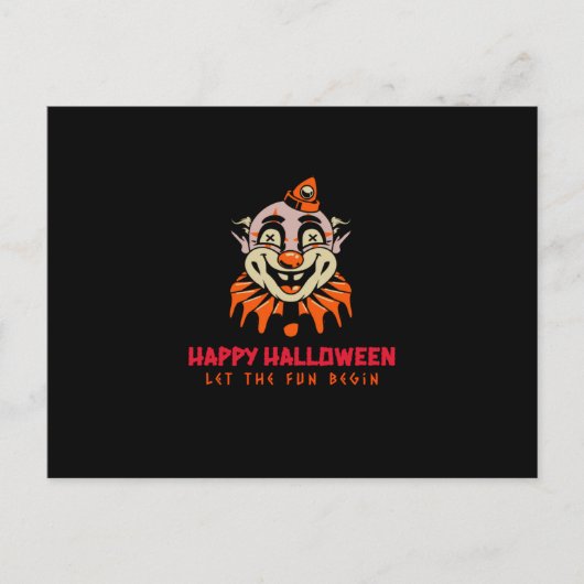Happy Halloween Clown laat de Fun beginnen Briefkaart (Voorkant)