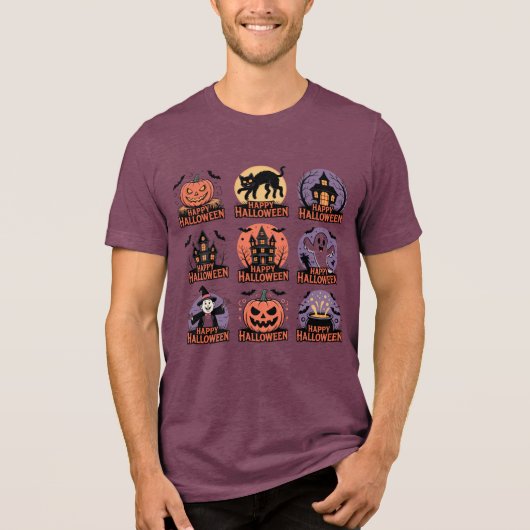 Happy Halloween Collectie – Spooky Pumpkin, Tri-Blend Shirt (Voorkant)