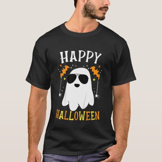 Happy Halloween Cool Boo Ghost Glasses Kids B T-shirt (Voorkant)
