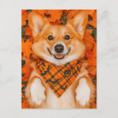 Happy Halloween Corgi Postcard Cute Dog Autumn Briefkaart (Voorkant)