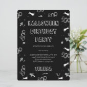 Happy Halloween Costume Birthday Party Invitation Kaart (Staand voorkant)