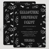 Happy Halloween Costume Birthday Party Invitation Kaart (Voorkant / Achterkant)