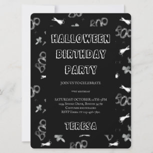 Happy Halloween Costume Birthday Party Invitation Kaart