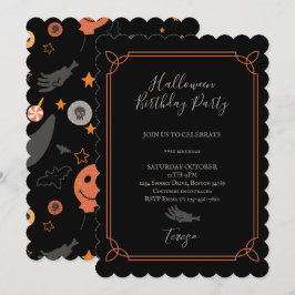 Happy Halloween Costume Birthday Party Invitation Kaart