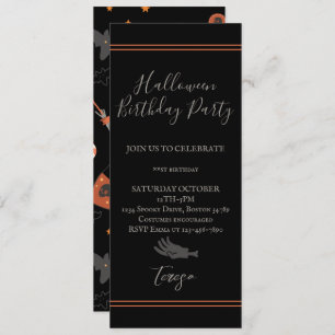 Happy Halloween Costume Birthday Party Invitation Kaart