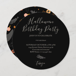 Happy Halloween Costume Birthday Party Invitation Kaart