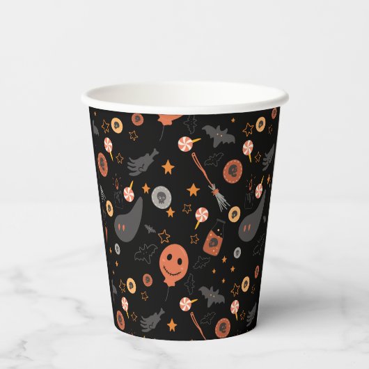 Happy Halloween Costume Birthday Party Papieren Bekers (Achterkant)
