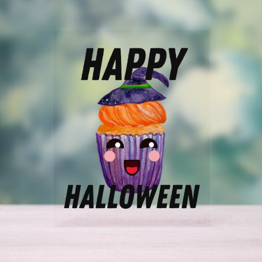 Happy Halloween Costume Halloween Cupcake Acryl Bord (Neutraal)