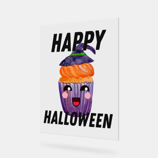 Happy Halloween Costume Halloween Cupcake Acryl Bord (Hoek)