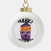 Happy Halloween Costume Halloween Cupcake Keramische Bal Ornament (Voorkant)