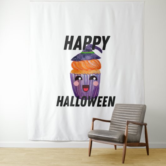 Happy Halloween Costume Halloween Cupcake Wandkleed (In situ)