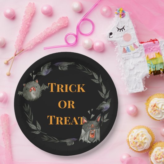 Happy Halloween Costume Party Bat Papieren Bordje (Feest)