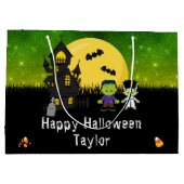 Happy Halloween Costume Party Monsters Green Groot Cadeauzakje (Achterkant)