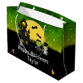 Happy Halloween Costume Party Monsters Green Groot Cadeauzakje (Achterkant Gekanteld)