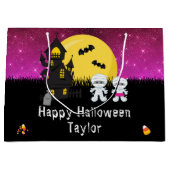 Happy Halloween Costume Party Mummy roze Groot Cadeauzakje (Voorkant)