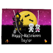 Happy Halloween Costume Party Mummy roze Groot Cadeauzakje (Achterkant)