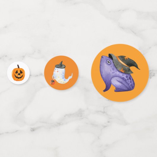 Happy Halloween Costume Party Pumpkin Confetti (Achterkanten)