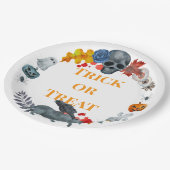 Happy Halloween Costume Party Pumpkin en Ghosts Papieren Bordje (Gekanteld)