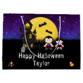 Happy Halloween Costume Party Vampires Paars Groot Cadeauzakje (Achterkant)