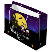 Happy Halloween Costume Party Vampires Paars Groot Cadeauzakje (Voorkant Gekanteld)